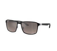 Ray - Ban Unisex RB3721CH 186/5J Lunettes de soleil Métal Noir Gris Carré Polarisé Miroir