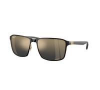 Ray - Ban Unisex RB3721CH 187/J0 Lunettes de soleil Métal Noir Bleu Carré Polarisé Miroir
