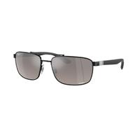 Ray - Ban Unisex RB3737CH 002/5J Lunettes de soleil Métal Noir Gris Carré Polarisé Miroir
