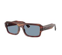 Ray-Ban Rb4454 Lukas Lunettes de soleil rectangulaires, Rayures Havana/Bleu, 53 mm