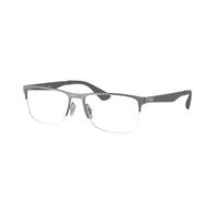 Ray - Ban Unisex RX6335 2855 Montures optiques Métal Gris Transparent Carré Normale