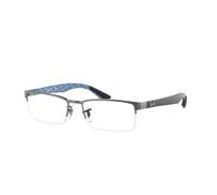 Ray - Ban Unisex RX8412 2502 Montures optiques Métal Gris Transparent Carré Normale