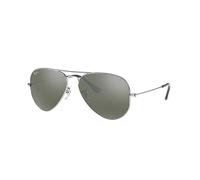 Ray-Ban Unisex Sunglass Aviator Mirror - Couleur du Monture: Argent, Couleur de Lentille: Gris