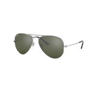 Ray-Ban Unisex Sunglass Aviator Mirror - Couleur du Monture: Argent, Couleur de Lentille: Gris