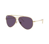 Ray - Ban Unisex Ray - Ban RBR0101S AVIATOR REVERSE 001/1A Lunettes de soleil Métal Or Violet Pilote Normale