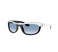 Ray-Ban Unisex Sunglass Balorama Street Neat - Couleur du Monture: Blanc sur Noir, Couleur de Lentille: Bleu dégradé transparent