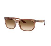 Ray-Ban Unisex Sunglass Balorette - Couleur du Monture: Rayé Marron, Couleur de Lentille: Marron dégradé incolore