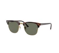 Ray - Ban Unisex Ray - Ban RB3016 CLUBMASTER 990/58 Lunettes de soleil Acétate Tortue Vert G15 Carré Polarisé