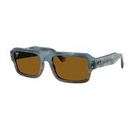 Ray - Ban Unisex Ray - Ban RB4454 FLACKO 145333 Lunettes de soleil Acétate Bleu Marron Carré Normale