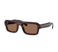 Ray-Ban Unisex Sunglass Flacko Puffer - Couleur du Monture: Marron foncé transparent, Couleur de Lentille: Marron foncé