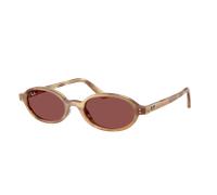 Ray-Ban Unisex Sunglass Khal Bio-Based - Couleur du Monture: Havana crème, Couleur de Lentille: Violet foncé