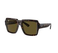 Ray-Ban Unisex Sunglass Magellan Bio-Based - Couleur du Monture: Havana, Couleur de Lentille: Marron foncé