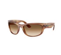 Ray-Ban Unisex Sunglass Mega Balorama - Couleur du Monture: Rayé Marron, Couleur de Lentille: Marron dégradé incolore