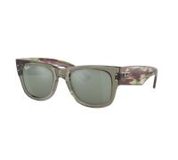 Ray-Ban Unisex Sunglass Mega Wayfarer - Couleur du Monture: Transparent Vert, Couleur de Lentille: Argent