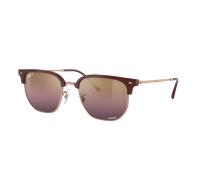 Ray-Ban Unisex Sunglass New Clubmaster Polarized+ Lenses - Couleur du Monture: Bordeaux sur Or rose, Couleur de Lentille: Polarisé+ Or/Rouge