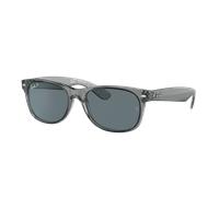 Ray-Ban Unisex Sunglass New Wayfarer Classic - Couleur du Monture: Transparent Gris, Couleur de Lentille: Bleu foncé polarisé