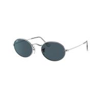 Ray-Ban Unisex Sunglass Oval Metal - Couleur du Monture: Argent, Couleur de Lentille: Bleu