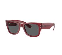 Ray-Ban Unisex Sunglass RB0840S Mega Wayfarer Bio-Based - Couleur du Monture: Rouge transparent, Couleur de Lentille: Gris foncé