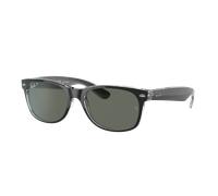 Ray-Ban Unisex Sunglass RB2132 New Wayfarer Classic - Couleur du Monture: Noir sur Transparent, Couleur de Lentille: Vert Classic G-15 Polarisé