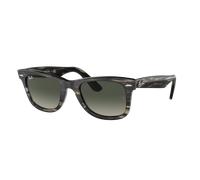 Ray-Ban Unisex Sunglass RB2140 Original Wayfarer Bio-Based - Couleur du Monture: Rayé Gris, Couleur de Lentille: Dégradé Gris