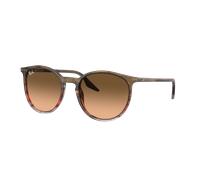 Ray-Ban Unisex Sunglass RB2204 - Couleur du Monture: Rayé Marron et Rouge, Couleur de Lentille: Rose/Noir