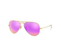 Ray-Ban Unisex Sunglass RB3025 Aviator Flash Lenses - Couleur du Monture: Or, Couleur de Lentille: Cyclamen Flash