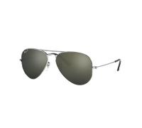 Ray-Ban Unisex Sunglass RB3025 Aviator Mirror - Couleur du Monture: Argent, Couleur de Lentille: Gris Polarisé