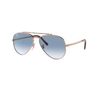 Ray-Ban Unisex Sunglass RB3625 New Aviator - Couleur du Monture: Or Rose, Couleur de Lentille: Incolore Bleu