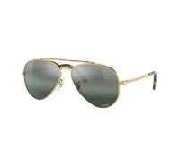 Ray-Ban Unisex Sunglass RB3625 New Aviator Polarized+ Lenses - Couleur du Monture: Or, Couleur de Lentille: Argent/Bleu
