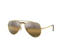 Ray-Ban Unisex Sunglass RB3625 New Aviator Polarized+ Lenses - Couleur du Monture: Or, Couleur de Lentille: Silver & Brown Polarized