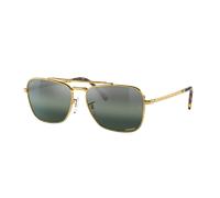 Ray-Ban Unisex Sunglass RB3636 New Caravan Polarized+ Lenses - Couleur du Monture: Or, Couleur de Lentille: Argent/Bleu