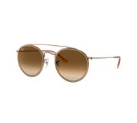 Ray-Ban Unisex Sunglass RB3647N Round Double Bridge - Couleur du Monture: Cuivre, Couleur de Lentille: Dégradé marron clair