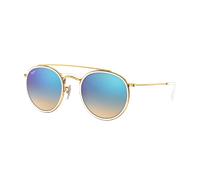 Ray-Ban Unisex Sunglass RB3647N Round Double Bridge - Couleur du Monture: Doré arista, Couleur de Lentille: Bleu Flash