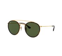 Ray-Ban Unisex Sunglass RB3647N Round Double Bridge - Couleur du Monture: Doré arista, Couleur de Lentille: Vert G-15