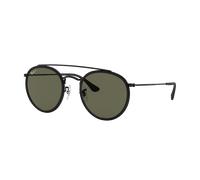 Ray-Ban Unisex Sunglass RB3647N Round Double Bridge - Couleur du Monture: Noir, Couleur de Lentille: Vert G-15