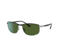 Ray-Ban Unisex Sunglass RB3671CH Chromance - Couleur du Monture: Noir sur Argent, Couleur de Lentille: Vert foncé