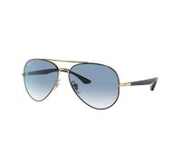 Ray-Ban Unisex Sunglass RB3675 - Couleur du Monture: Noir sur Or, Couleur de Lentille: Bleu clair