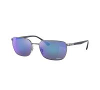 Ray-Ban Unisex Sunglass RB3684CH Chromance - Couleur du Monture: Gunmetal, Couleur de Lentille: Gris/Bleu