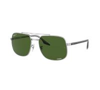 Ray - Ban Unisex Ray - Ban RB3699 003/P1 Lunettes de soleil Métal Argent Vert Carré Polarisé