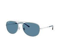 Ray-Ban Unisex Sunglass RB3735 Bain Bridge Polarized+ Lenses - Couleur du Monture: Argent, Couleur de Lentille: Bleu Polarisé