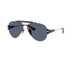 Ray-Ban Unisex Sunglass RB3762M Scuderia Ferrari Collection - Couleur du Monture: Noir, Couleur de Lentille: Gris foncé