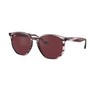 Ray-Ban Unisex Sunglass RB4306 - Couleur du Monture: Havana rayé Bordeaux, Couleur de Lentille: Violet foncé