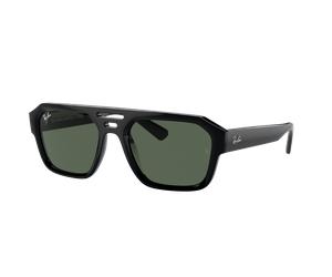 Ray-Ban Unisex Sunglass RB4397 Corrigan Bio-Based - Couleur du Monture: Noir, Couleur de Lentille: Vert foncé
