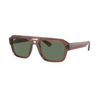 Ray-Ban Unisex Sunglass RB4397 Corrigan Bio-Based - Couleur du Monture: Transparent Marron, Couleur de Lentille: Vert foncé