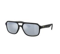 Ray - Ban Unisex RB4414M F68430 Lunettes de soleil Nylon Noir Argent Géométrique Normale Miroir