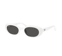 Ray-Ban Unisex Sunglass RB4441D Bio-Based - Couleur du Monture: Blanc, Couleur de Lentille: Gris foncé