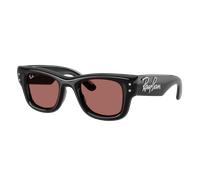 Ray-Ban Unisex Sunglass RB4940B Wayfarer Puffer Crystal Edition - Couleur du Monture: Noir, Couleur de Lentille: Violet foncé