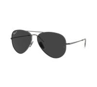 Ray-Ban Unisex Sunglass RB8089 Aviator Titanium - Couleur du Monture: Gunmetal, Couleur de Lentille: Noir