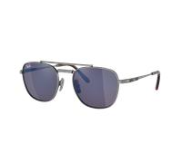 Ray-Ban Unisex Sunglass RB8258 Frank II Titanium - Couleur du Monture: Argent, Couleur de Lentille: Gris Bleu
