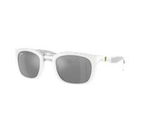 Ray-Ban Unisex Sunglass RB8362M Scuderia Ferrari Collection - Couleur du Monture: Blanc, Couleur de Lentille: Argent/Gris